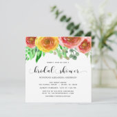 フローラ水彩フラワーグリーンブライダルシャワー 招待状 (スタンド正面)
