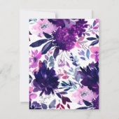 フローラ水彩フラワーズトレンディー婚約 招待状 (裏面)