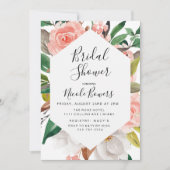 フローラ水彩ブライダルシャワー招待 招待状 (正面)