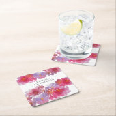 フローラ水彩ブライダルシャワー紙プレート スクエアペーパーコースター (インサイチュ)