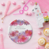 フローラ水彩ブライダルシャワー紙プレート ペーパープレート (パーティー)