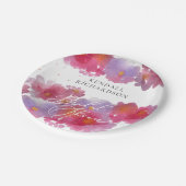 フローラ水彩ブライダルシャワー紙プレート ペーパープレート (アングル)