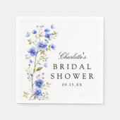 フローラ水彩ブライダルシャワー スタンダードカクテルナプキン (正面)