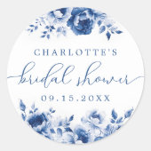 フローラ水彩ブライダルシャワー ラウンドシール (正面)