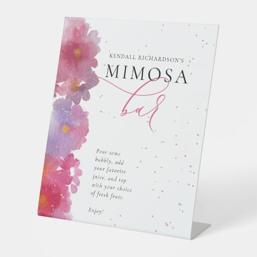 フローラ水彩ブライダルシャワー 台座サイン (正面)