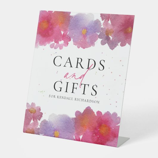 フローラ水彩ブライダルシャワー 台座サイン (正面)