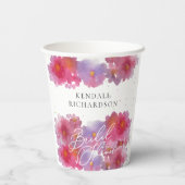 フローラ水彩ブライダルシャワー 紙コップ (裏面)