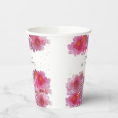 フローラ水彩ブライダルシャワー 紙コップ (左)