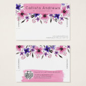 フローラ水彩ブラシストロークブレスレット表示 (正面&裏面)