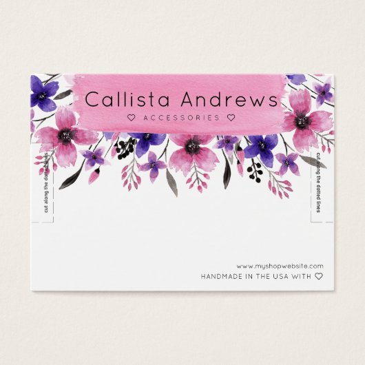 フローラ水彩ブラシストロークブレスレット表示 (正面)