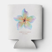 フローラ水彩プルメリアテラコッタ結婚ズ 缶クーラー (裏面)