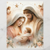 フローラ水彩ベビーイエズスクラップブック紙 (正面)