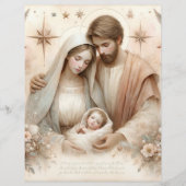 フローラ水彩ベビーイエズスクラップブック紙 (正面)