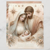 フローラ水彩ベビーイエズスクラップブック紙 (正面/裏面)