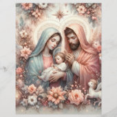 フローラ水彩ベビーイエズスクラップブック紙 (正面)