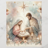 フローラ水彩ベビーイエズスクラップブック紙 (裏面)