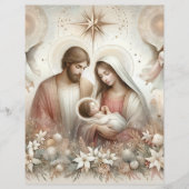 フローラ水彩ベビーイエズスクラップブック紙 (正面)