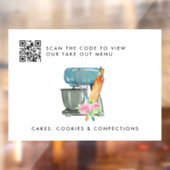 フローラ水彩ベーカリーロゴ | QRテイクアウトメニュー ウィンドウサイン (シート2)