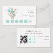 フローラ水彩ベーカリー器具 ロイヤリティカード (正面/裏面)