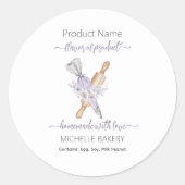 フローラ水彩ベーカリー製品名 ラウンドシール (正面)