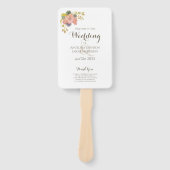 フローラ水彩ホワイト結婚式 プログラムハンドファン ハンドファン (正面)