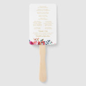 フローラ水彩ホワイト金ゴールド結婚式 プログラム ハンドファン (裏面)