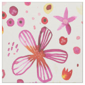 フローラ水彩ボホカラフル ファブリック (クローズアップ)