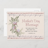 フローラ水彩マザーズデイ恵み聖なる書物、 経典 ポストカード (正面/裏面)