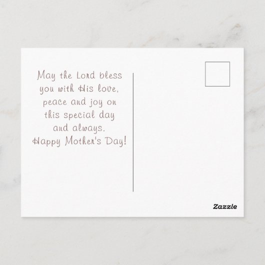 フローラ水彩マザーズデイ恵み聖なる書物、 経典 ポストカード (裏面)