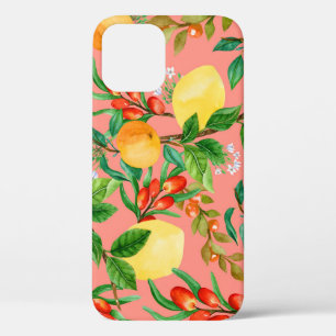 フローラ水彩ミックス:シームレカラフルスイラストラット iPhone 12ケース