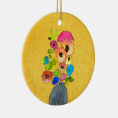 フローラ水彩モダン花芸術 セラミックオーナメント (右)