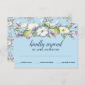 フローラ水彩モーニンググローリーハンドスティング 出欠カード (正面/裏面)