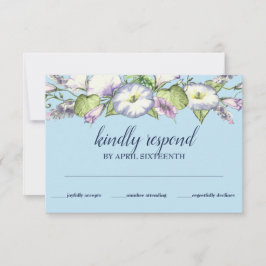 フローラ水彩モーニンググローリーハンドスティング 出欠カード
