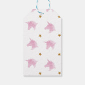 フローラ水彩ユニコーンガール誕生日の好意 ギフトタグ (裏面)