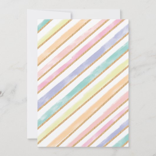 フローラ水彩ユニコーンベビーシャワー招待状 招待状 (裏面)