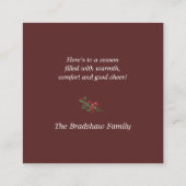 フローラ水彩リースクリスマス スクエア名刺 (裏面)