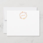 フローラ水彩リースパーソナライズされた具 ノートカード (正面)