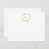 フローラ水彩リースパーソナライズされた具 ノートカード (正面/裏面)