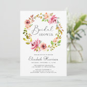 フローラ水彩リースブライダルシャワー 招待状 (スタンド正面)