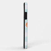 フローラ水彩リースミントピンクストライプの（名前付き） Case-Mate iPhoneケース (裏面/右)