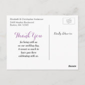 フローラ水彩リース結婚ズサンキュー ポストカード (裏面)