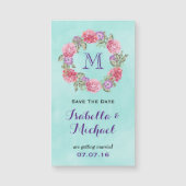 フローラ水彩リース結婚式の日付を保存 (正面)