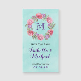 フローラ水彩リース結婚式の日付を保存