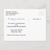 フローラ水彩リース結婚式の日付を保存 案内ポストカード (裏面)