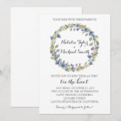 フローラ水彩リース結婚式招待状 招待状 (正面/裏面)