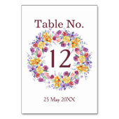 フローラ水彩リース表番号カード テーブルナンバー (正面)