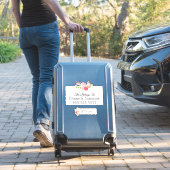 フローラ水彩リース |名前をカスタムするラベルラベル シール (スーツケースインサイチュ)