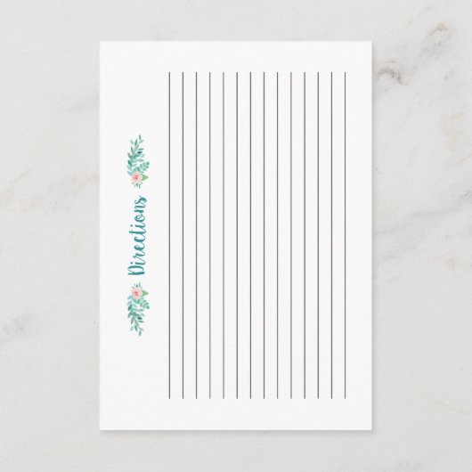 フローラ水彩レシピカード エンクロージャーカード (裏面)