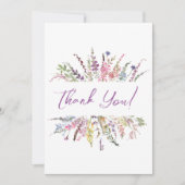 フローラ水彩ワイルドフラワーサンキューカード サンキューカード (正面)