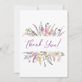 フローラ水彩ワイルドフラワーサンキューカード サンキューカード